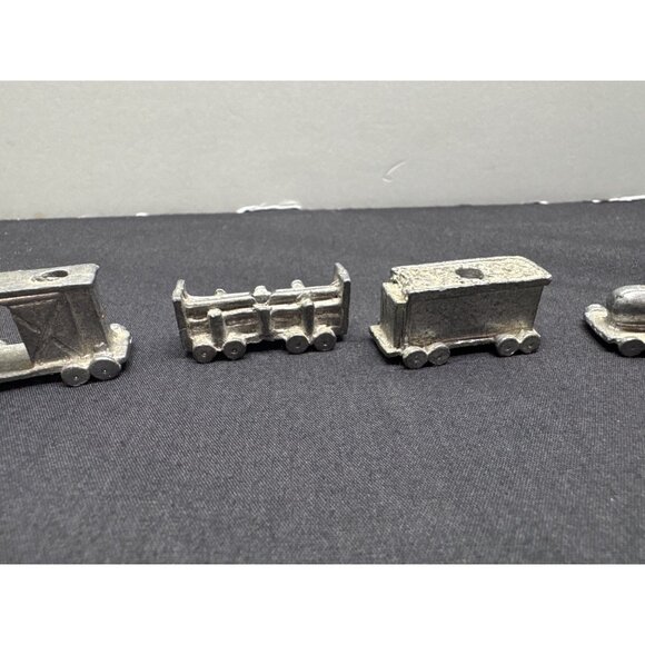 Vintage Metzke 1984 Pewter Miniature Train Set 6-Piece Decorative Collectible Bi - Picture 2 of 10